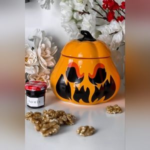 Killstar Small Pumpkin Jar Halloween Goth Horror Punk Kitchen Trinket Stash Box